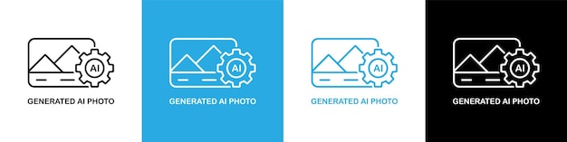 Photo generated by AI icon Vector symbol generated ai Machine learning design