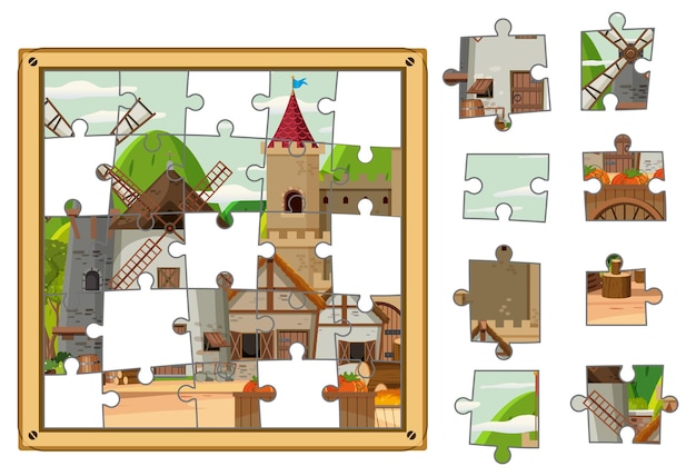 Photo jigsaw puzzle game template