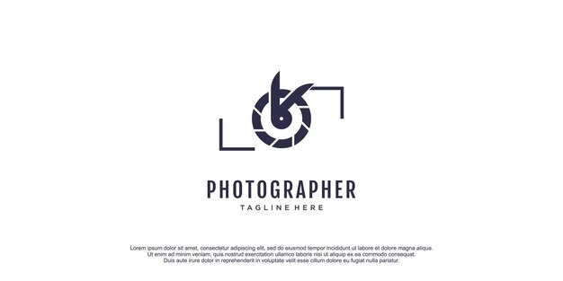 Photograph logo with rabbit icon vector illustration