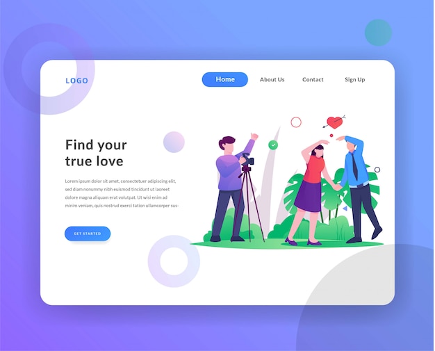 photograph web landing page