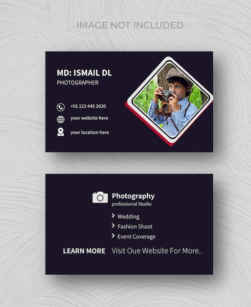 Photographer Camera Black White Photography Business Card