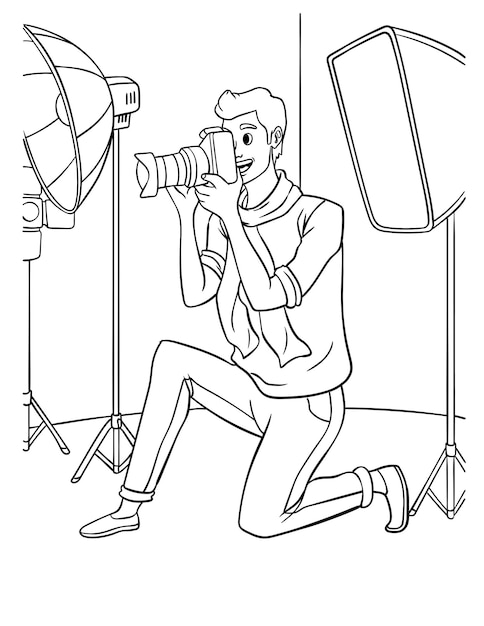 Photographer Coloring Page for Kids