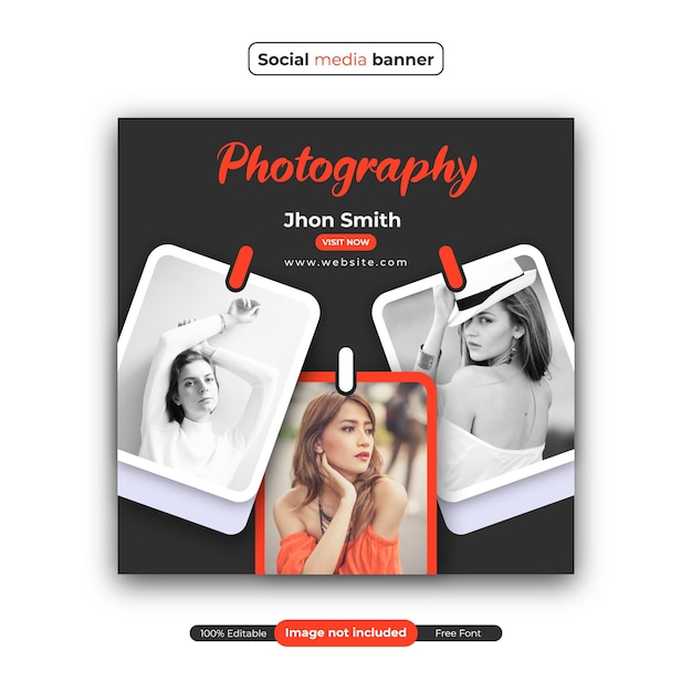 Photographer community social media and Instagram post banner template