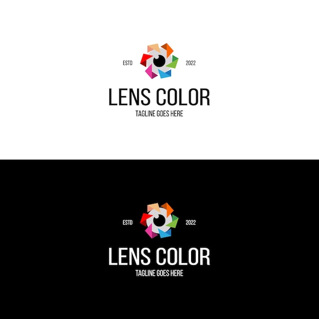 Photographer lens full color logo design inspiration