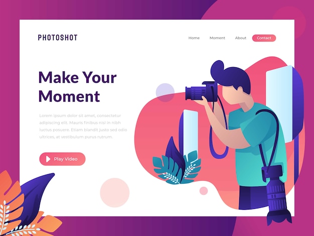 photographer take a photo landing page 