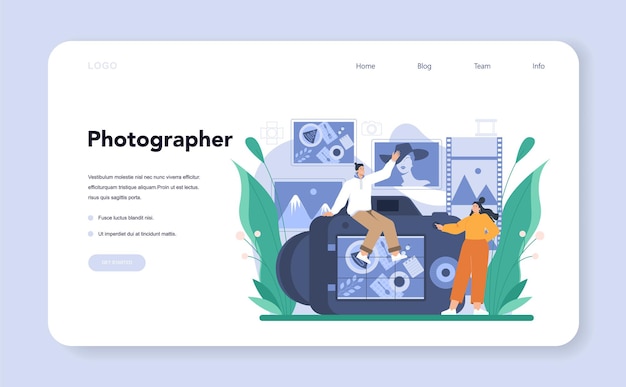 Photographer web banner or landing page