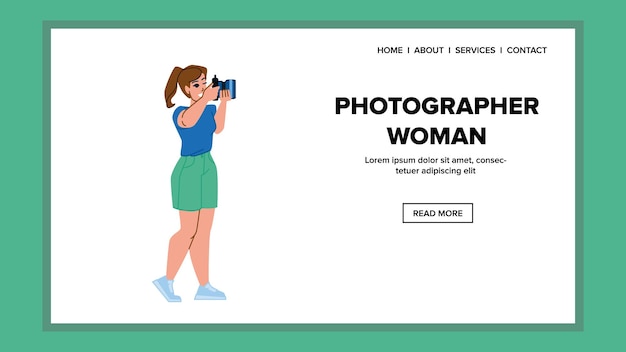 Photographer woman vector