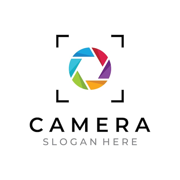 Photography camera logo lens camera shutter digital line professional elegant and modern Logo can be used for studio photography and other businesses Using vector illustration editing templates