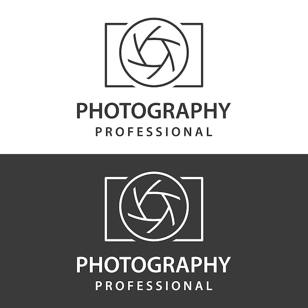 Photography camera logo lens camera shutter digital line professional elegant and modern Logo can be used for studio photography and other businesses Using vector illustration editing templates