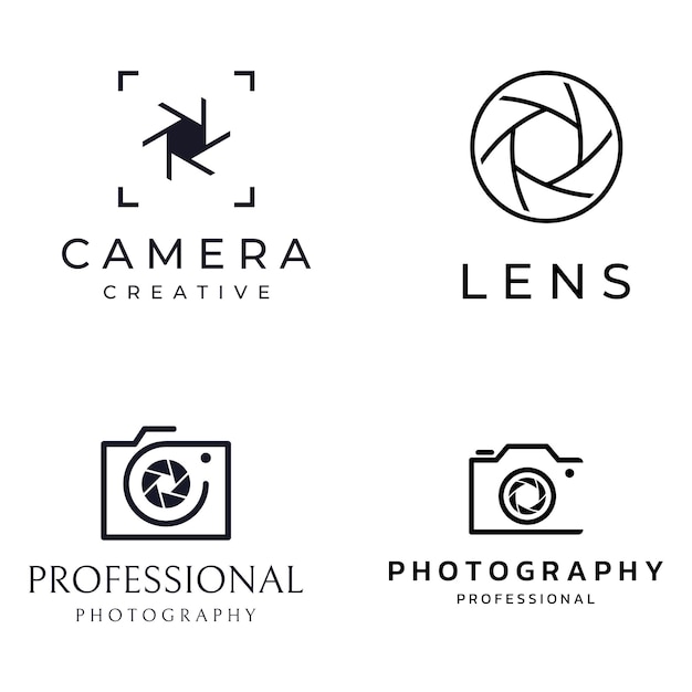 Photography camera logo lens camera shutter digital line professional elegant and modern Logo can be used for studio photography and other businesses Using vector illustration editing templates