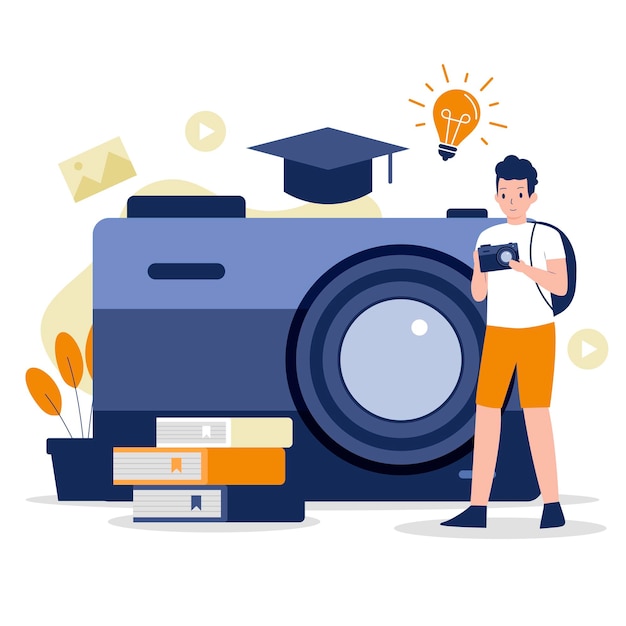 Photography courses or class illustration design concept Illustration for websites landing pages mobile applications posters and banners