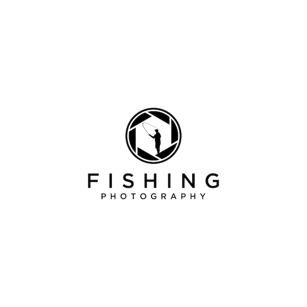 Photography fishing creative logo sign design