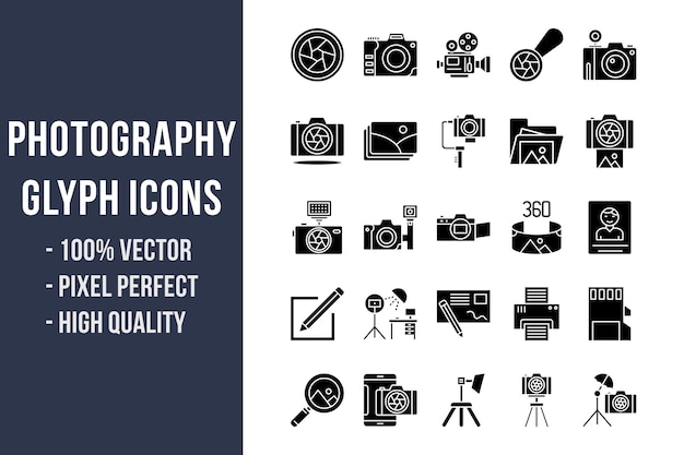 Photography Glyph Icons