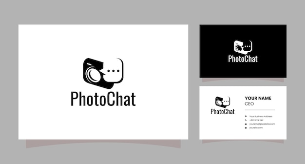 Photography logo and speech bubble with business card