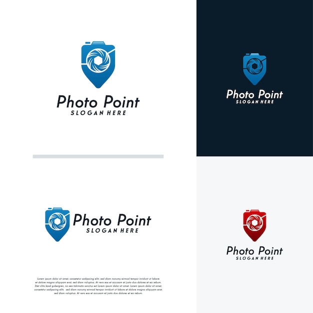 Photography point logo designs vector, Lens Point logo designs template