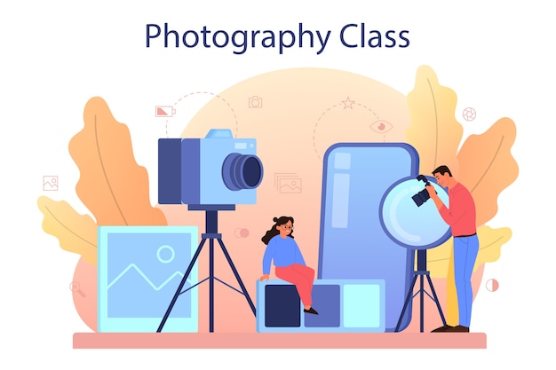 Vector photography school course.