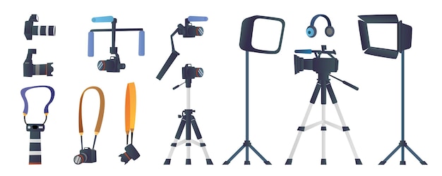 photography and videography equipment collection set