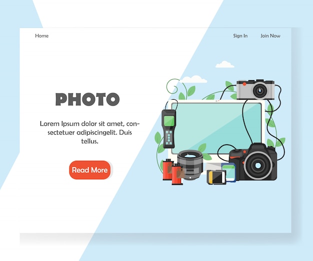 Photography website landing page template