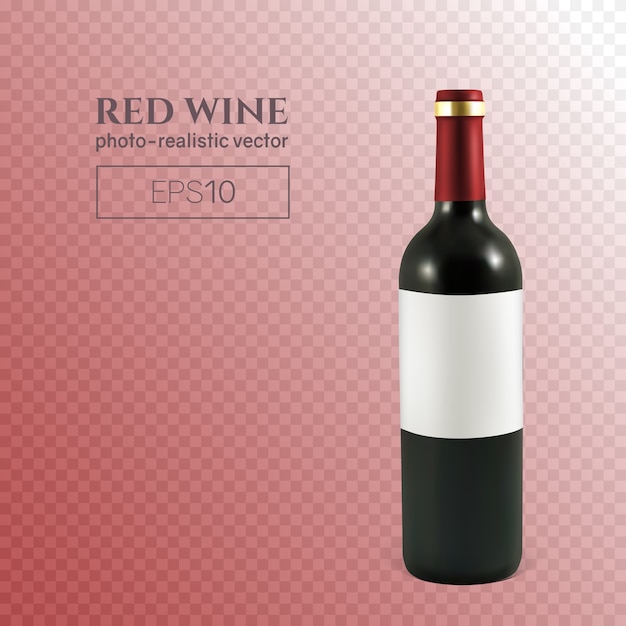 Photorealistic bottle of red wine