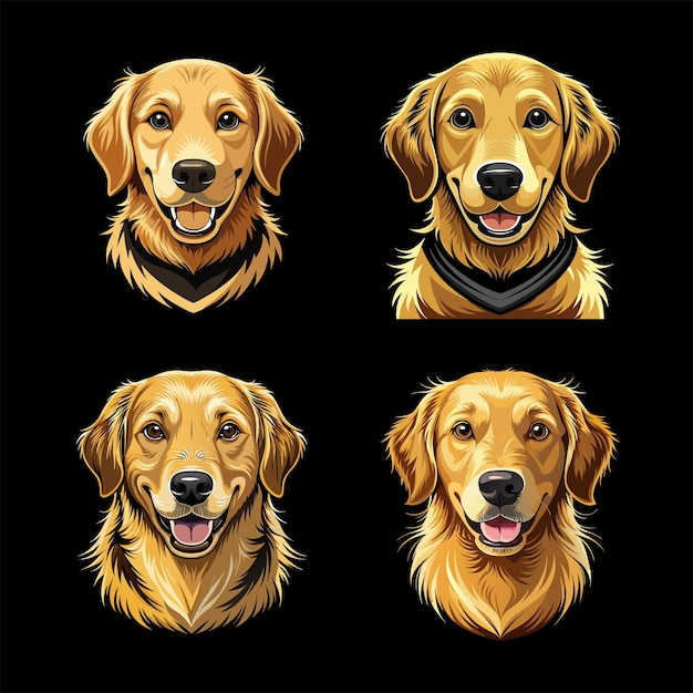 Photorealistic Masterpiece of a Friendly Golden Retriever for TShirt Design