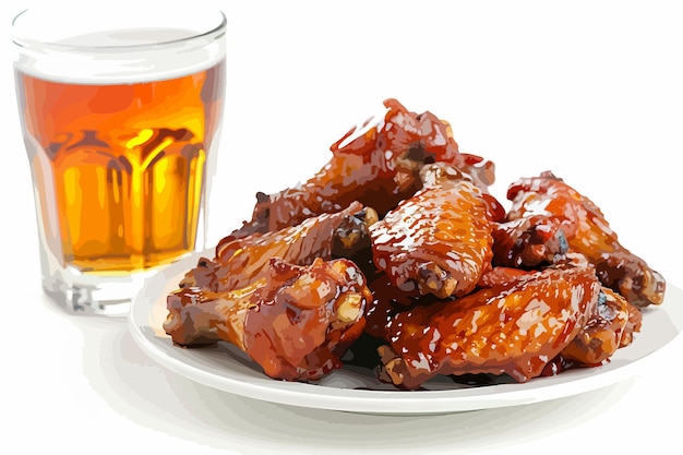 Photorealistic Oven Baked Chicken Wings with Sweet Glaze