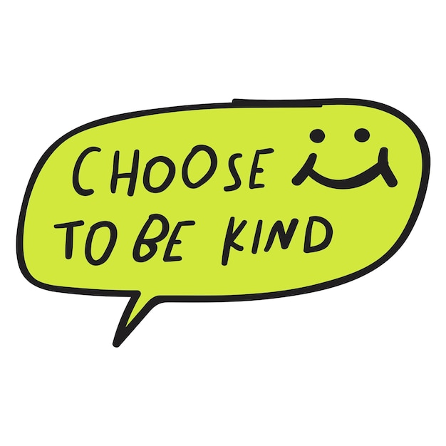 Phrase Choose to be kind Speech bubble Vector design on white background