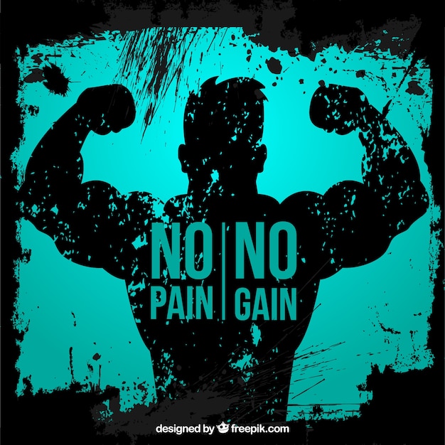 Phrase on a muscle man background