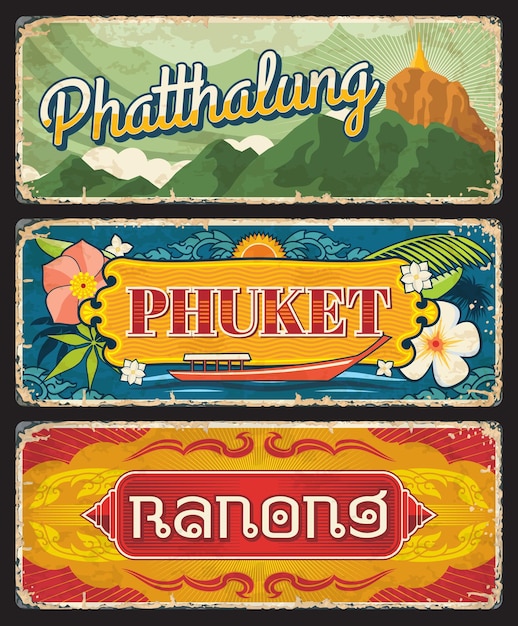 Phuket, Ranong and Phatthalug Thailand provinces