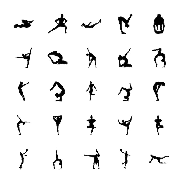 Physical Activities Silhouettes Vectors Pack