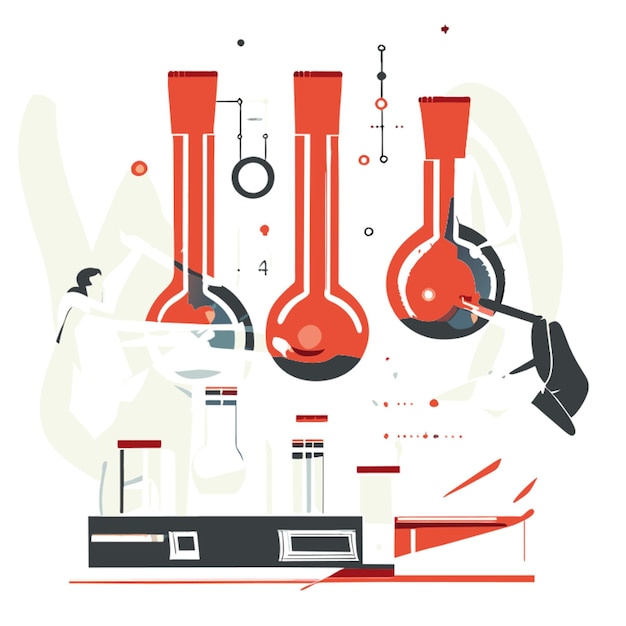 physics experiments in action vector illustration flat 2