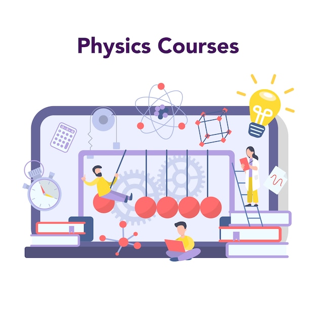 Physics school subject online education service or platform