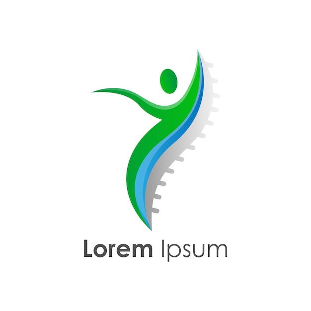 Physiotherapy logo template. Spine and joint pain management.