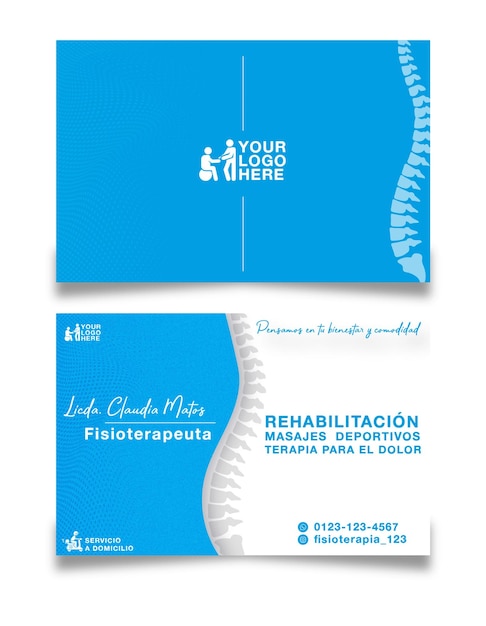 Physiotherapy presentation card template