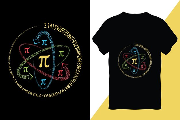 Vector pi day tshirt design vector