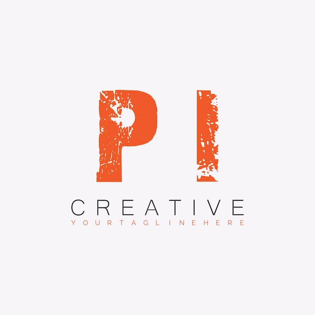 PI initial monogram logo with letter creative design