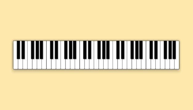 PIANO. Black and white Piano Keys in a flat style