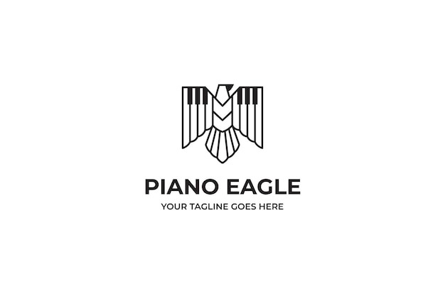 Piano Eagle Logo Template