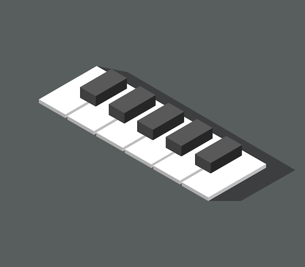 Piano key isometric