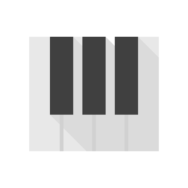 Piano keys icon in flat color style