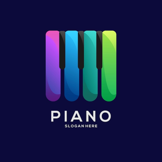 Piano logo colorful gradient illustration