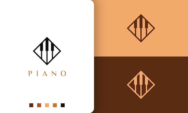 Piano logo in simple and modern style suitable for musician or orchestra