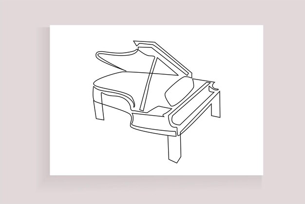 Vector piano musical instrument line art