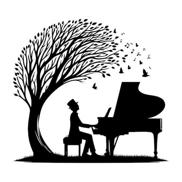 Piano Silhouette vector illustration