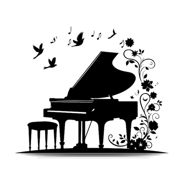 Piano Silhouette vector illustration