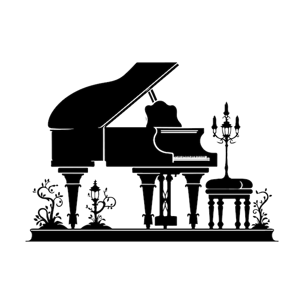 Piano Silhouette vector illustration