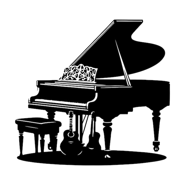 Piano Silhouette vector illustration