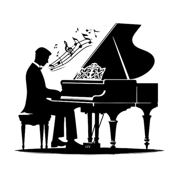 Piano Silhouette vector illustration