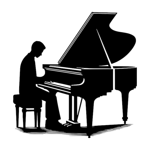 Piano Silhouette vector illustration