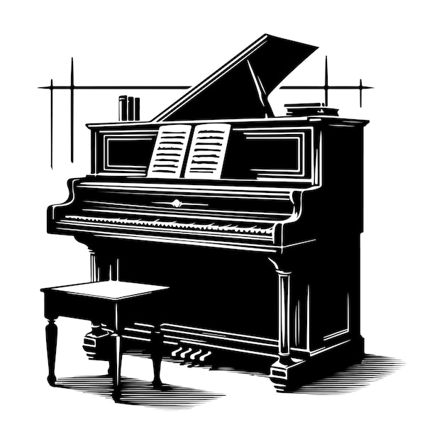 Piano Silhouette vector illustration