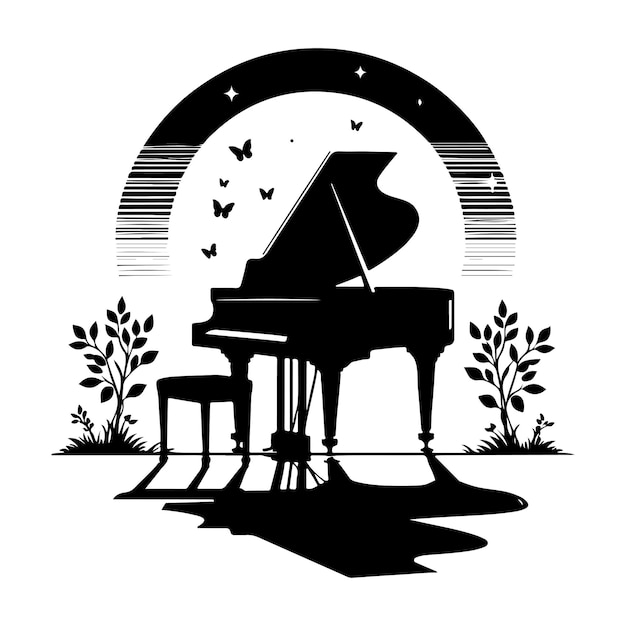 Piano Silhouette vector illustration